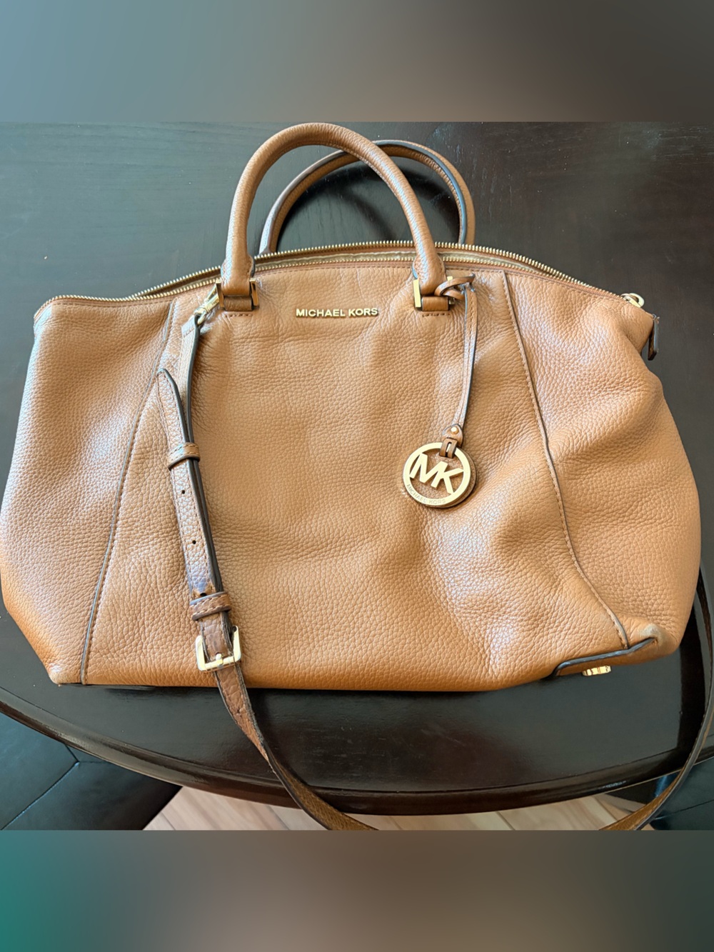 Michael Kors medium leather tan satchel